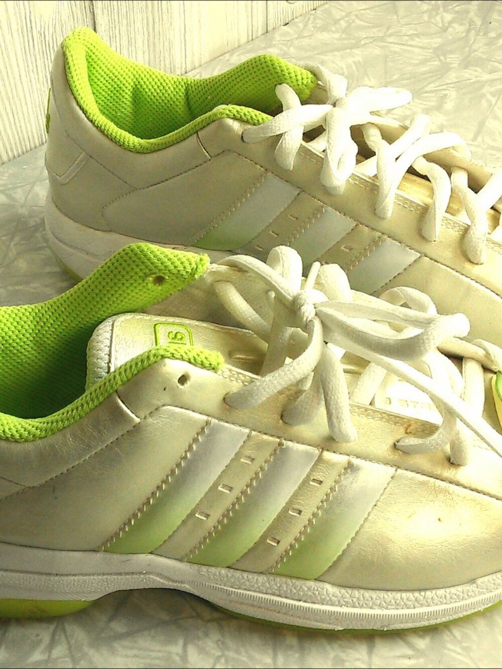 Adidas Torsion, Opalescent with Neon Yellow Green Sneakers